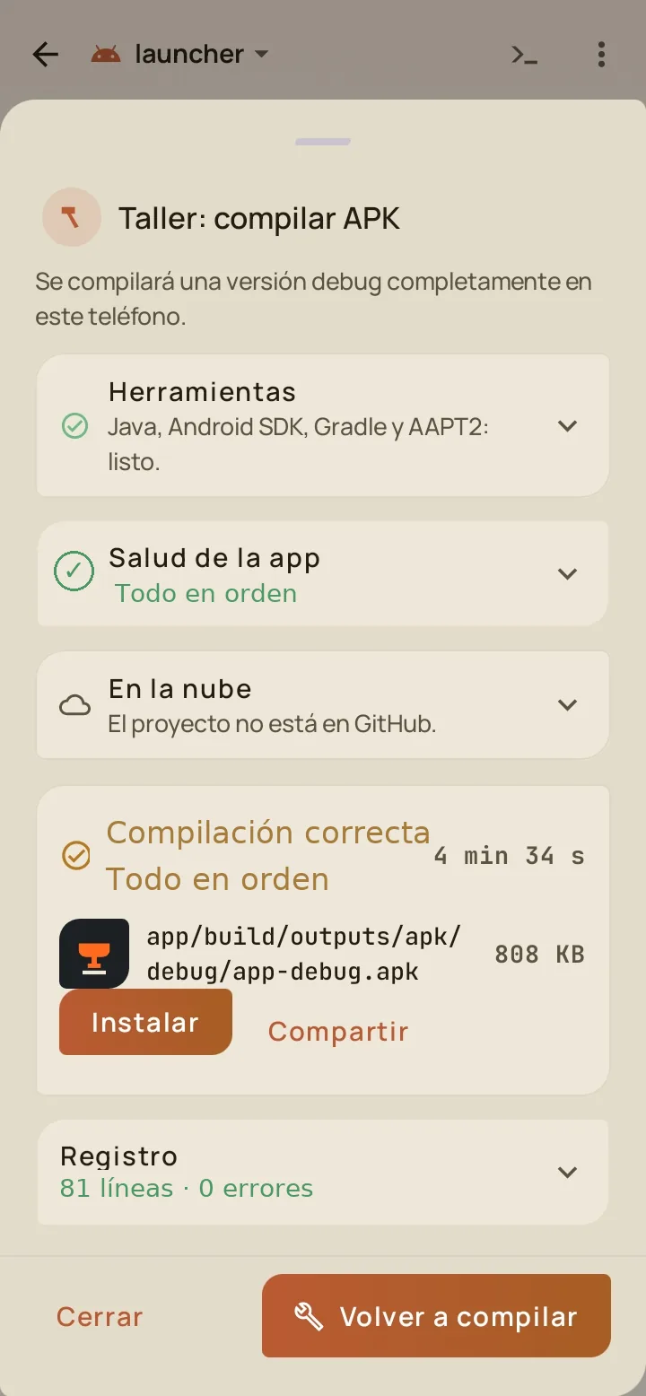 Taller: compilar el APK