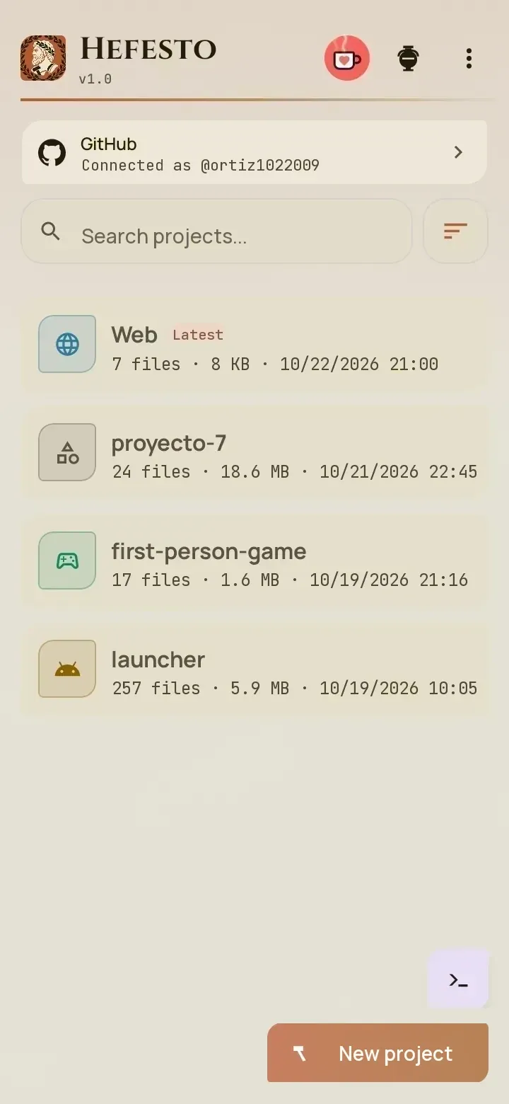 Home: your projects