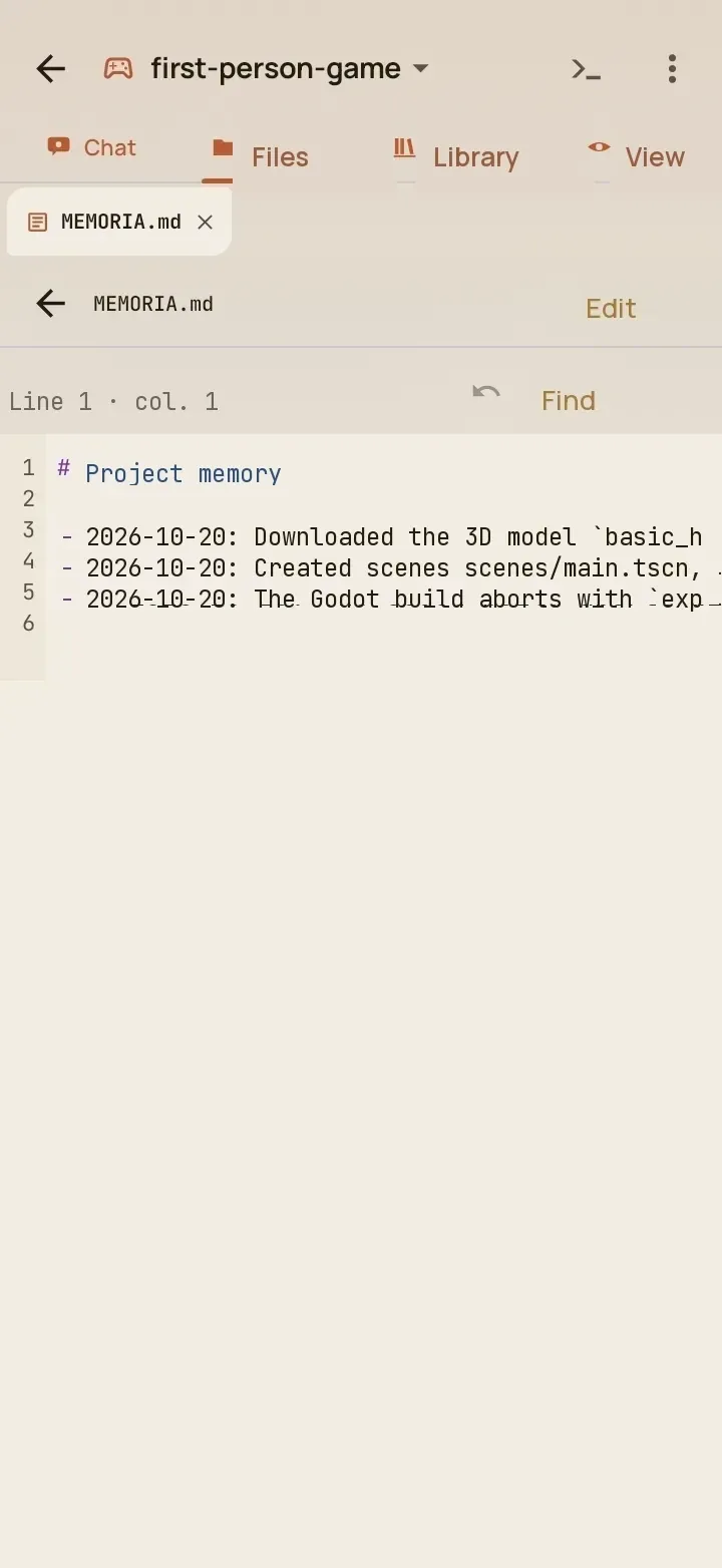 The project's memory
