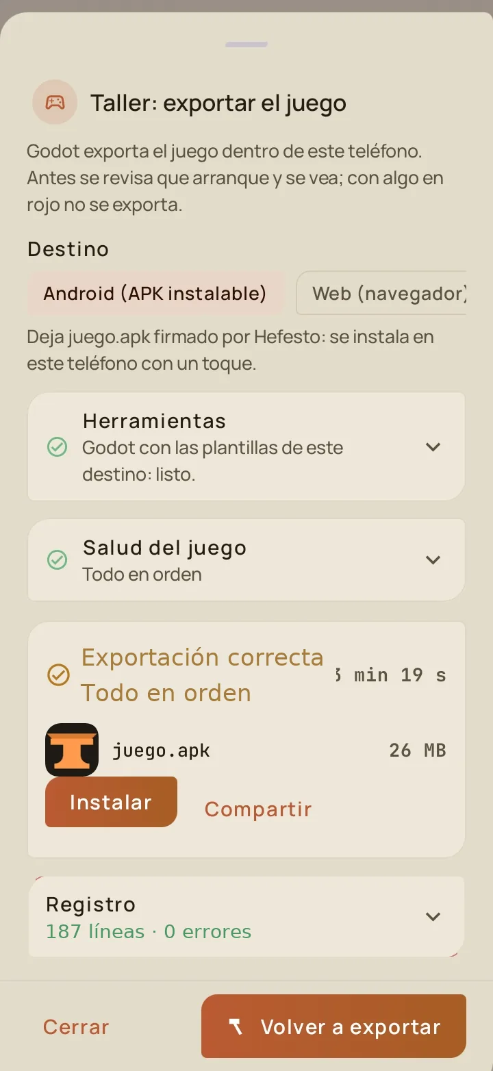 Taller: exportar el juego